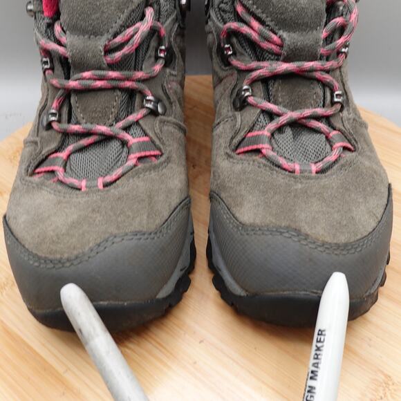 CLORTS Boots Womens 8.5 All Terrain Gray Pink Suede Hiking Trail HKM-822B Flaw - Picture 3 of 10